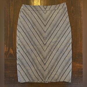 The Limited Black and White Chevron Pencil Skirt